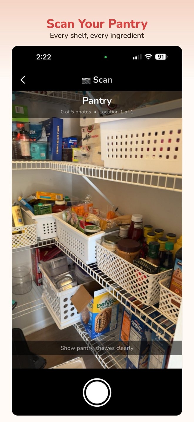 Scan Your Pantry screen